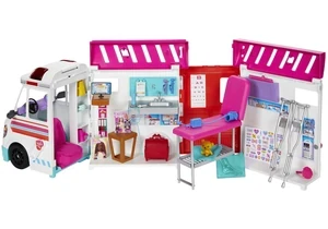 Barbie HKT79 Zubehör Umbaubarer Krankenwagen Und Klinik Spielset