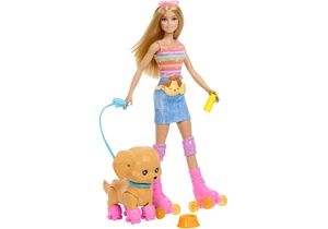 Barbie JMJ44 Puppe Skate & Run mit Hündchen (blond)