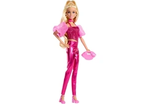 Barbie JFP40 Deluxe Style Puppe Barbie Nr. 5 in Rosafarbenem Metallic-Outfit Mit Korsett-Top Und Accessoires, Blond