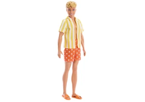 Barbie JJN66 Fashionistas Puppe Ken Nr. 252 in gepunkteten Surf-Shorts