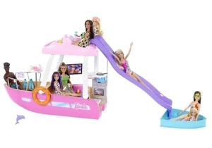 Barbie HJV37 Fahrzeug Traumboot mit Pool und Rutsche