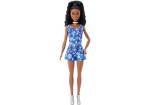 Barbie JJN61 Fashionistas Puppe Nr. 248 im blauen Blumen-Zweiteiler