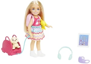Barbie HJY17 Puppe Chelsea Und Accessoires, Reiseset Mit Hündchen