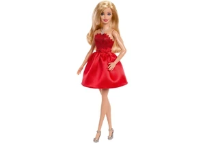 Barbie JGD25 Rubinrote Barbie-Party-Modepuppe Zum 80. Jubiläum Von Mattel in Einem Roten Kleid Mit Zubehörteilen