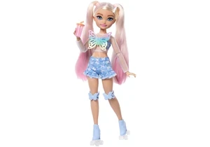 Barbie JFX96 Dream Besties Barbie Malibu“ Rollschuh-Modepuppe Mit 9 Teilen Zum Thema Make-Up
