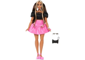 Barbie JJN74 Deluxe Style Puppe Nr. 16 im glänzenden rosa Kleid mit schwarzem Top