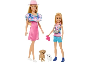 Barbie HRM09 Puppenset Schwestern-Set mit Stacie und zwei Hunden