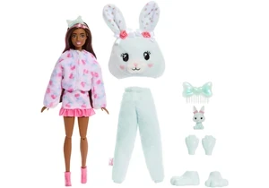 Barbie JJP65 Cutie Reveal Puppe Barbie Häschen Der Cuddly-Reihe Mit 10 Überraschungen