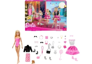 Barbie JFL63 Adventskalender Barbie Mit 24 Überraschungen, Bestehend Aus Kleidungsstücken Und Accessoires