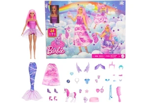 Barbie JFL66 Adventskalender Barbie mit 24 Überraschungs-Accessoires Mit Einhorn Und Tieren