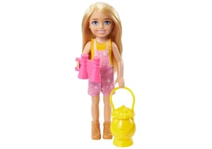 Barbie HDF77 Chelsea Puppe Camping mit Baby-Eule