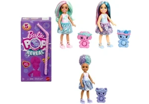 Barbie JFY01 Pop Reveal Puppe Chelsea Treat-Serie, Puppe Mit 5 Überraschungen, Mit Duft Und Haustier