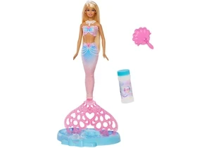 Barbie JLW56 Barbie Bubble Sparkle Meerjungfrau-Puppe Mit Seifenblasenfunktion, Seifenblasenlösung Und Haarbürste Enthalten