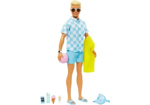 Barbie HPL74 Puppe Ken am Strandtag in blauer Badehose (blond)