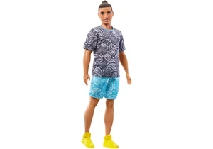 Barbie HPF80 Fashionistas Puppe Ken mit braunem Haar Und Paisley-Outfit
