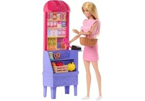 Barbie JCT05 Barbie Und Teresa Rezept Für Freundschaft Malibu Auf Dem Markt Puppen- Und Spielset Mit 11 Zubehörteilen