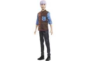 Barbie GYB05 Fashionistas Puppe Ken Mit Lila Haar