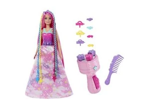 Barbie HNJ06 Dreamtopia Puppe Flechtspaß mit Stylingwerkzeug