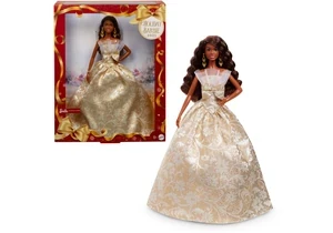 Barbie JBJ01 Signature Puppe 2025 Holiday Barbie Schwarzhaarig Mit Silber- Und Goldfarbenem Kleid