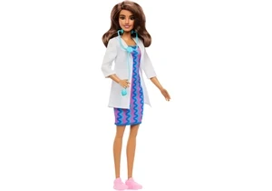 Barbie JKF76 Karriere Puppe Barbie Ärztin Mit Zubehörteil, Modepuppe in Abnehmbarer Kleidung Und Stethoskop