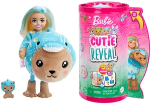 Barbie HRK30 Cutie Reveal Puppe Chelsea Kostüm-Serie – Teddy im Delfin