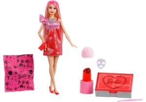 Barbie JFY68 Barbie Party Unboxed Glam Party Serie Rote Glitzernde Puppe Und Accessoires Mit 10 Überraschungen