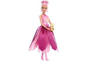 Barbie JMF57 Petal Pop Puppe Duftende Barbie Mit Rosa Tulpenkleid, Überraschungs-Zubehörteilen Wie Ein Häschen Und Mehr