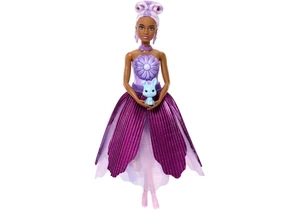 Barbie JMF58 Petal Pop Puppe Duftende Barbie Mit Lila Kleid, Überraschungs-Zubehörteilen Wie Ein Häschen Und Mehr