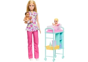 Barbie JMK12 Karriere Puppe Barbie Kinderärztin  mit 2 Baby-Puppen, Behandlungstisch Und Zubehörteilen