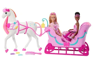 Barbie JNH63 Der Nussknacker Tier Bonbon-Pferd mit Schlitten