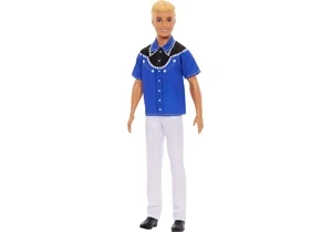 Barbie HRH25 Fashionistas Puppe Ken Nr. 226, Blonde Modepuppe Mit Westernlook, 65. Jubiläum