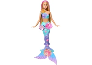 Barbie JDM72 Barbie Flower Magic Meerjungfrauen-Spielzeugpuppe Mit Magischer Überraschungsblüte Und Perlenbesetztem Haarreif