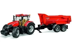 Bruder 3199 Case IH Optum 300CVX mit Krampe Tandem Halfpipe-Kippanhanger