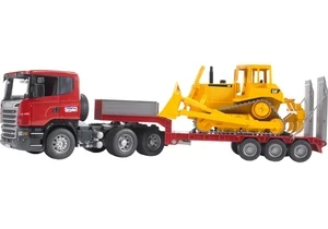 Bruder 3555 Scania R-Serie LKW mit Tieflader