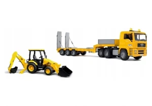 Bruder 1654 MAN TGA Tieflader mit JCB MIDI CX Baggerlader
