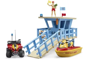 Bruder 62780 bworld Life Guard Station mit Quad und Personal Water Craft