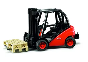 Bruder 2511 Linde Gabelstapler H30D mit Anhängerkupplung und 2 Paletten