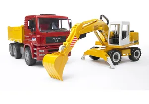 Bruder 2751 MAN TGA Kipplastwagen mit Liebherr Schaufelbagger