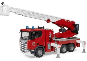 Bruder 3591 Scania Super 560R Feuerwehr mit Drehleiter, Wasserpumpe und Light & Sound Modul