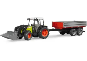 Bruder 2112 Claas Nectis 267 F mit Frontlader und Bordwandanhänger