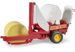 Bruder 2122 Ballenwickler mit ockerbraunem und weissen Rundballen