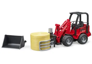 Bruder 2192 Schäffer Hoflader 2630 mit Ballengreifzange + 1 Rundballen