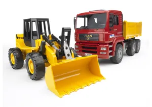 Bruder 2752 MAN TGA Kipplastwagen mit Gelenkradlader FR130