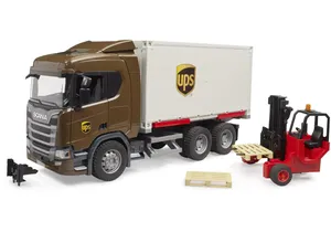 Bruder 3582 Scania Super 560R UPS Logistik-LKW mit Mitnahmestapler