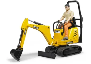 Bruder 62002 JCB Mikrobagger 8010 CTS und Bauarbeiter
