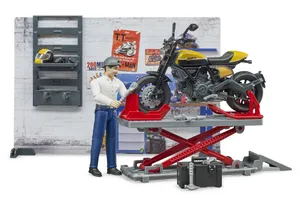 Bruder 62102 bworld Motorradwerkstatt Scrambler Ducati Full Throttle