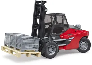 Bruder 2513 Linde HT160D Stapler mit Palette und 3 Gitterboxen