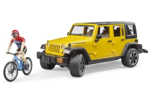 Bruder 2543 Jeep Wrangler Rubicon Unlimited mit Mountainbike und Radfahrer