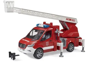 Bruder 2673 MB Sprinter Feuerwehr mit Drehleiter, Pumpe und Light & Sound Modul