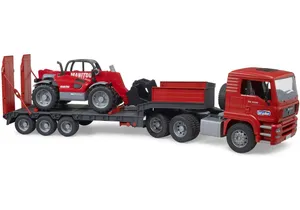 Bruder 2774 MAN TGA Tieflader mit Manitou Teleskoplader